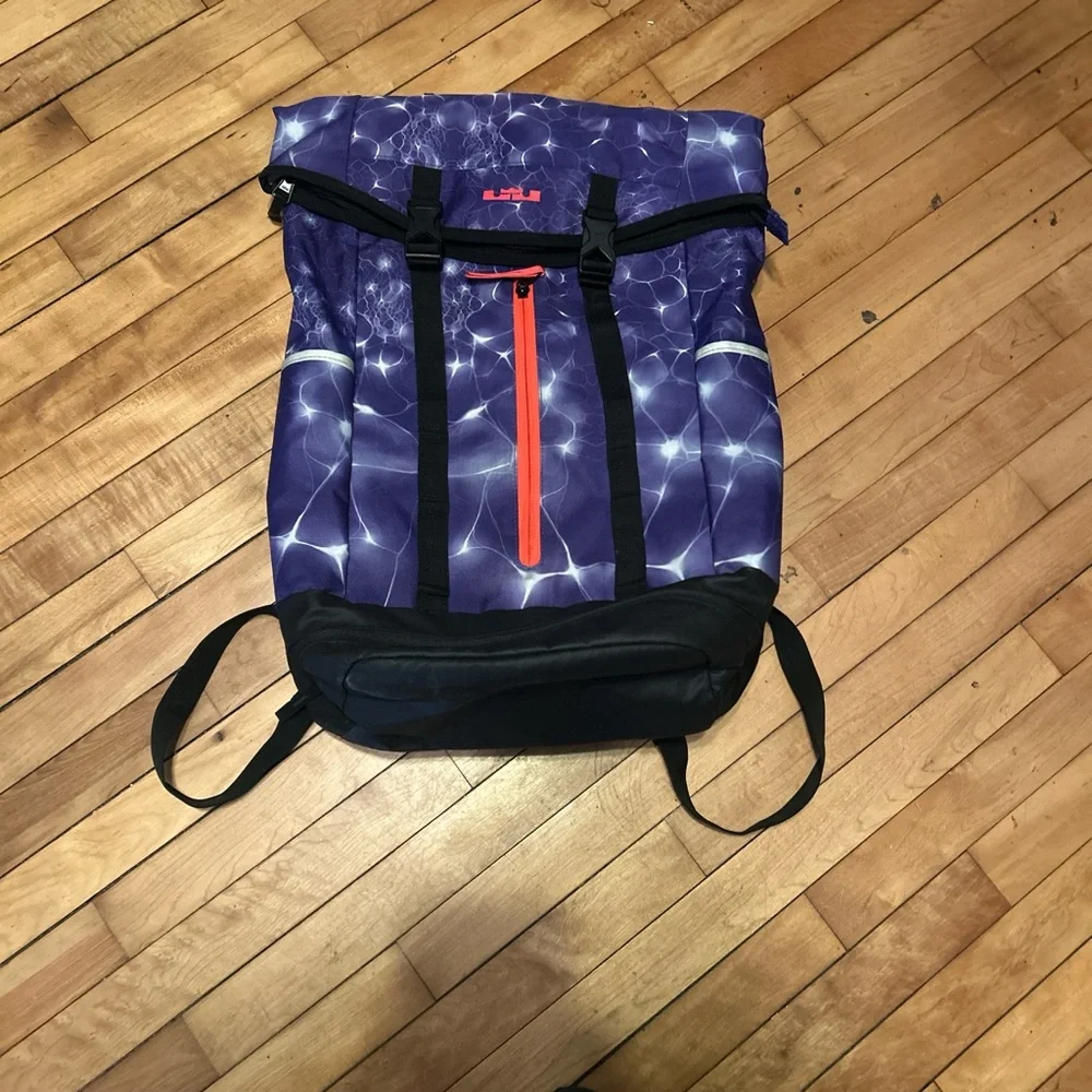Nike Purple and Black Backpack with Red Accent - Picture 1 of 3
